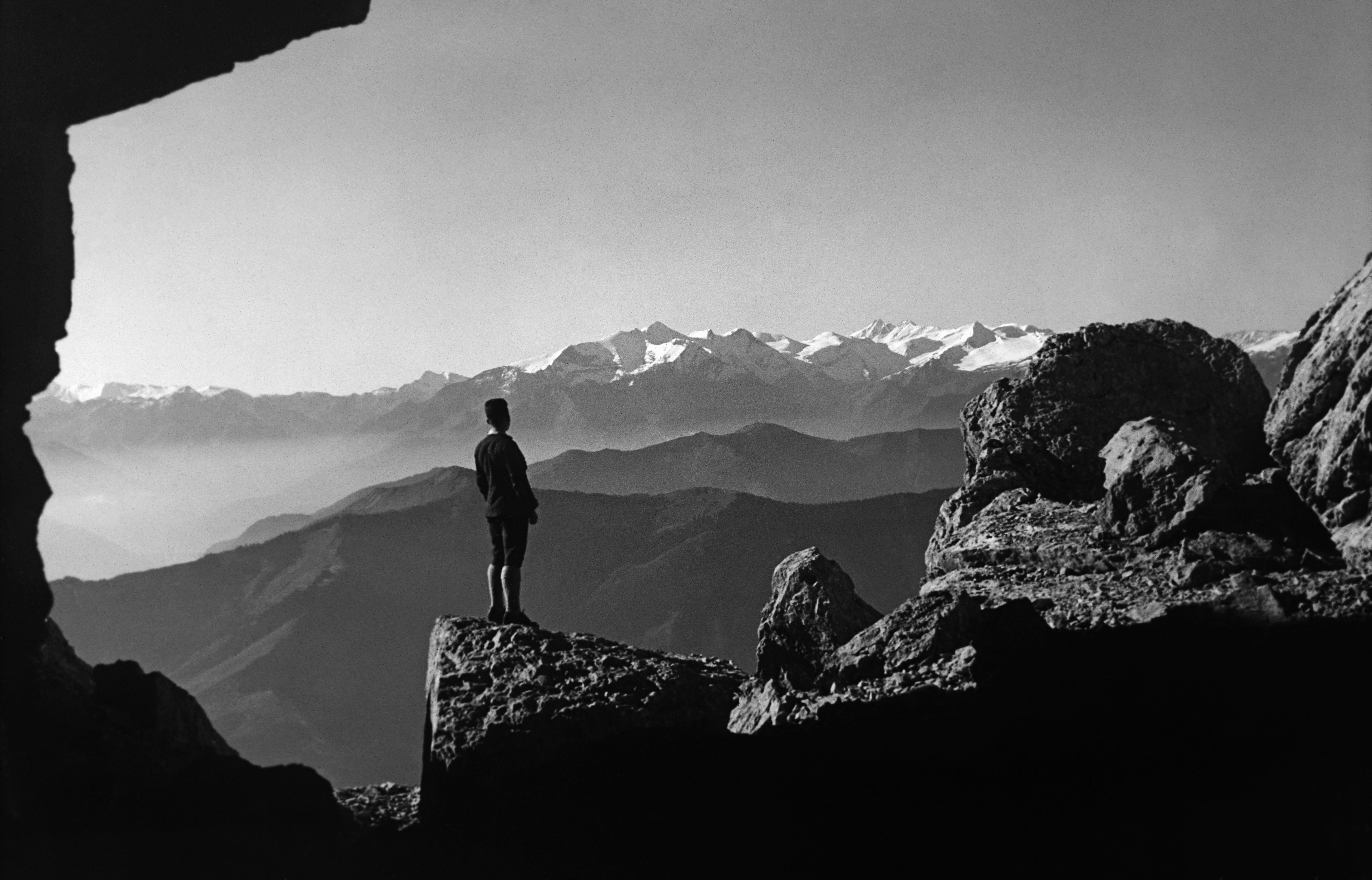 ÖAV Laternbildsg. Melkerloch mit Blick auf das Tauernfenster, um 1920